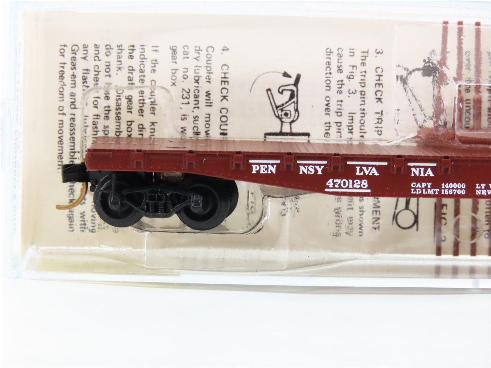 N Scale Micro-Trains 45140 PRR Pennsylvania 50' Fishbelly Flat Car 470128 RTR