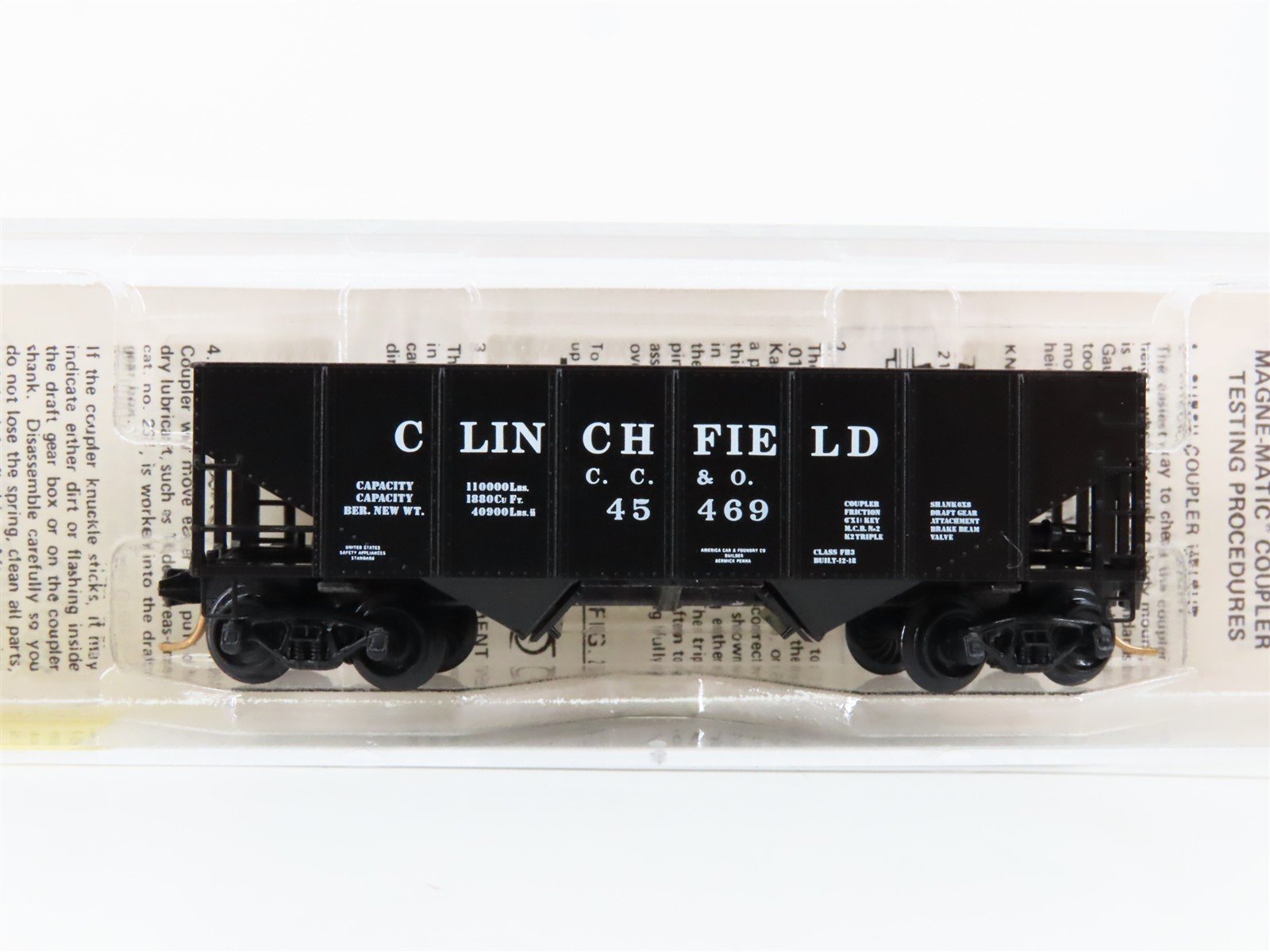 N Scale Micro-Trains 56190 CC&O Clinchfield 33' 2-Bay Hopper 45469 RTR