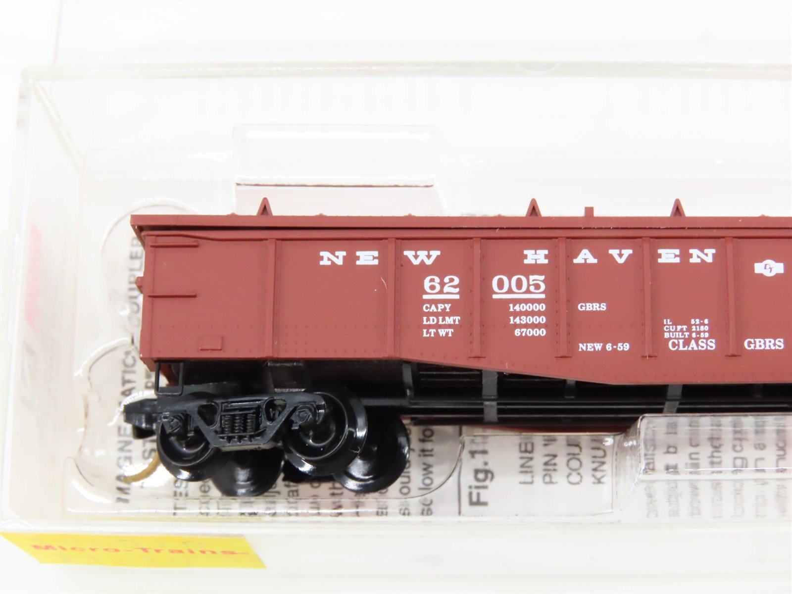 N Scale Micro-Trains 106010 NH New Haven 50' Covered Gondola 62005 RTR