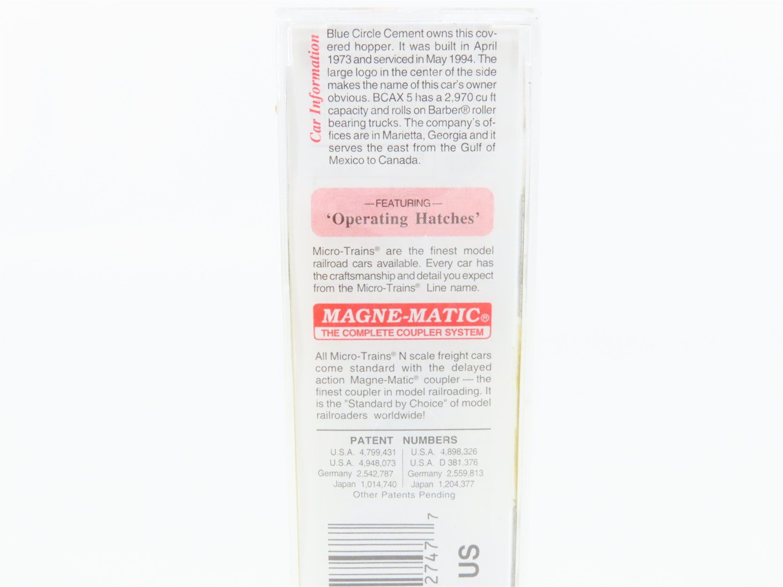 N Scale Micro-Trains 92140 BCAX Blue Circle Cement 2-Bay Covered Hopper 5 RTR