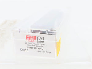 N Scale Micro-Trains 105510 RI Rock Island 50' Gondola 3958 RTR