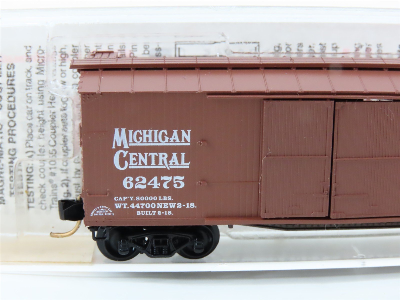 N Scale Micro-Trains 43060 MC Michigan Central 40' Box Car 62475 RTR