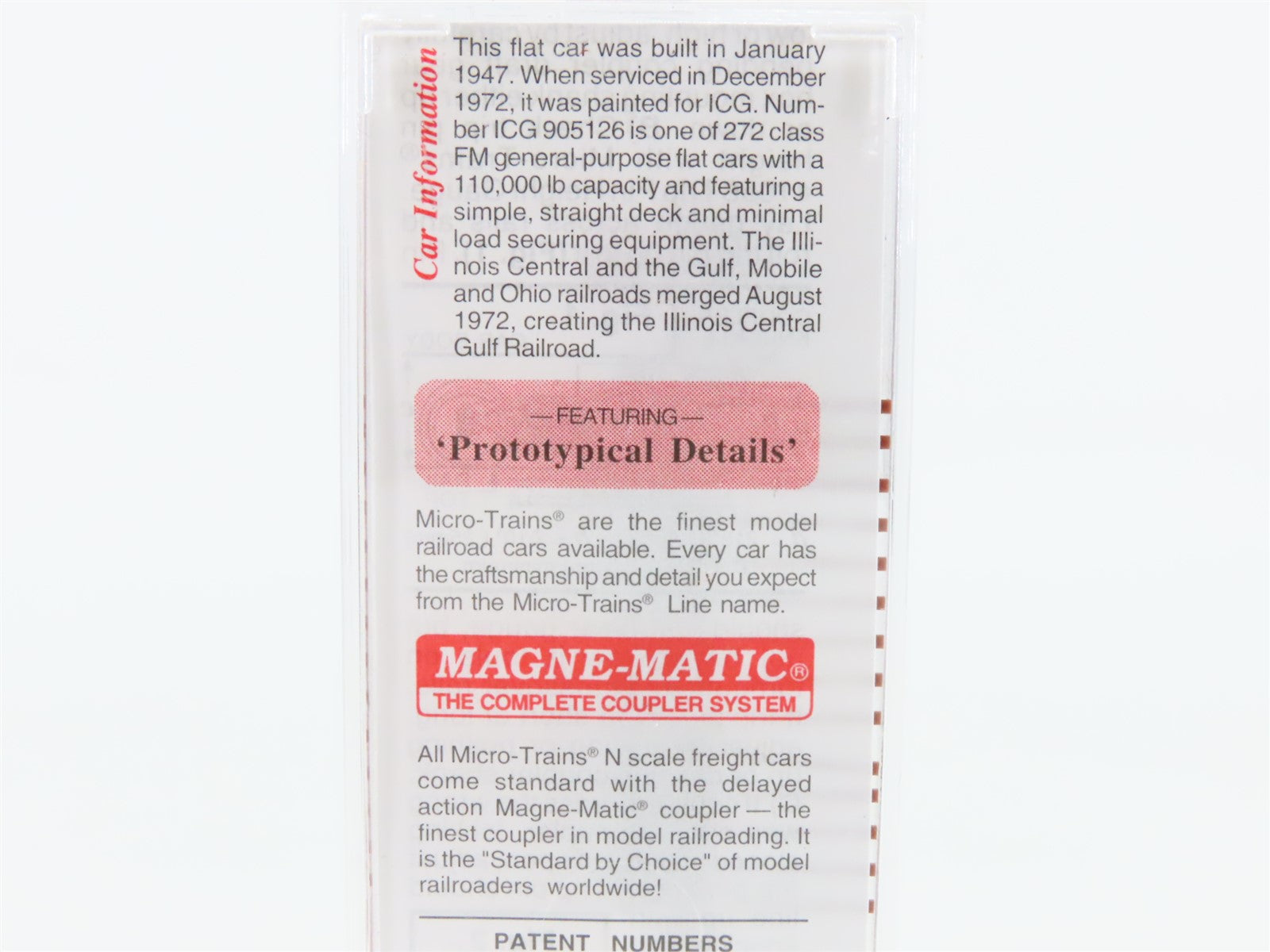 N Scale Micro-Trains 45010 ICG Illinois Central Gulf 50' Flat Car 905126 RTR
