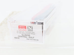 N Scale Micro-Trains 45010 ICG Illinois Central Gulf 50' Flat Car 905126 RTR