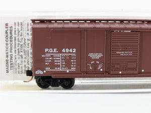 N Scale Micro-Trains 22070 PGE Pacific Great Eastern 40' Box Car 4942 RTR