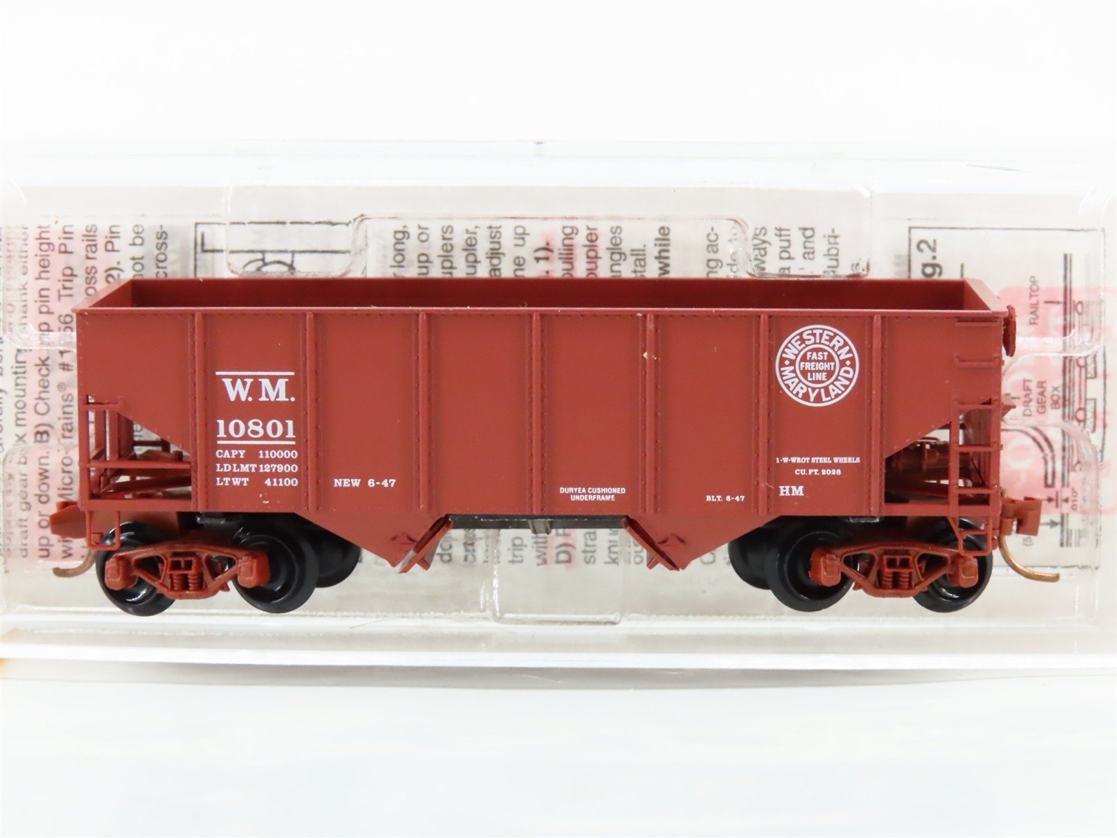N Scale Micro-Trains 56090 WM Western Maryland 33' 2-Bay Hopper 10801 RTR