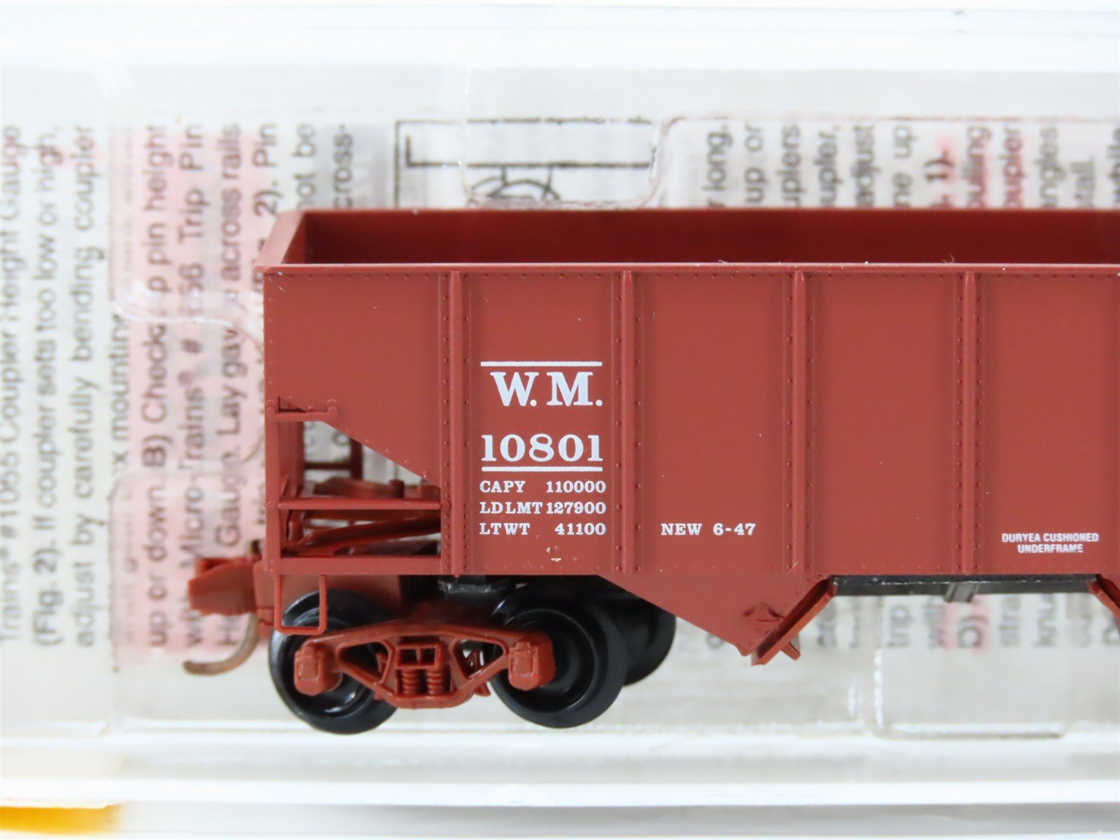 N Scale Micro-Trains 56090 WM Western Maryland 33' 2-Bay Hopper 10801 RTR