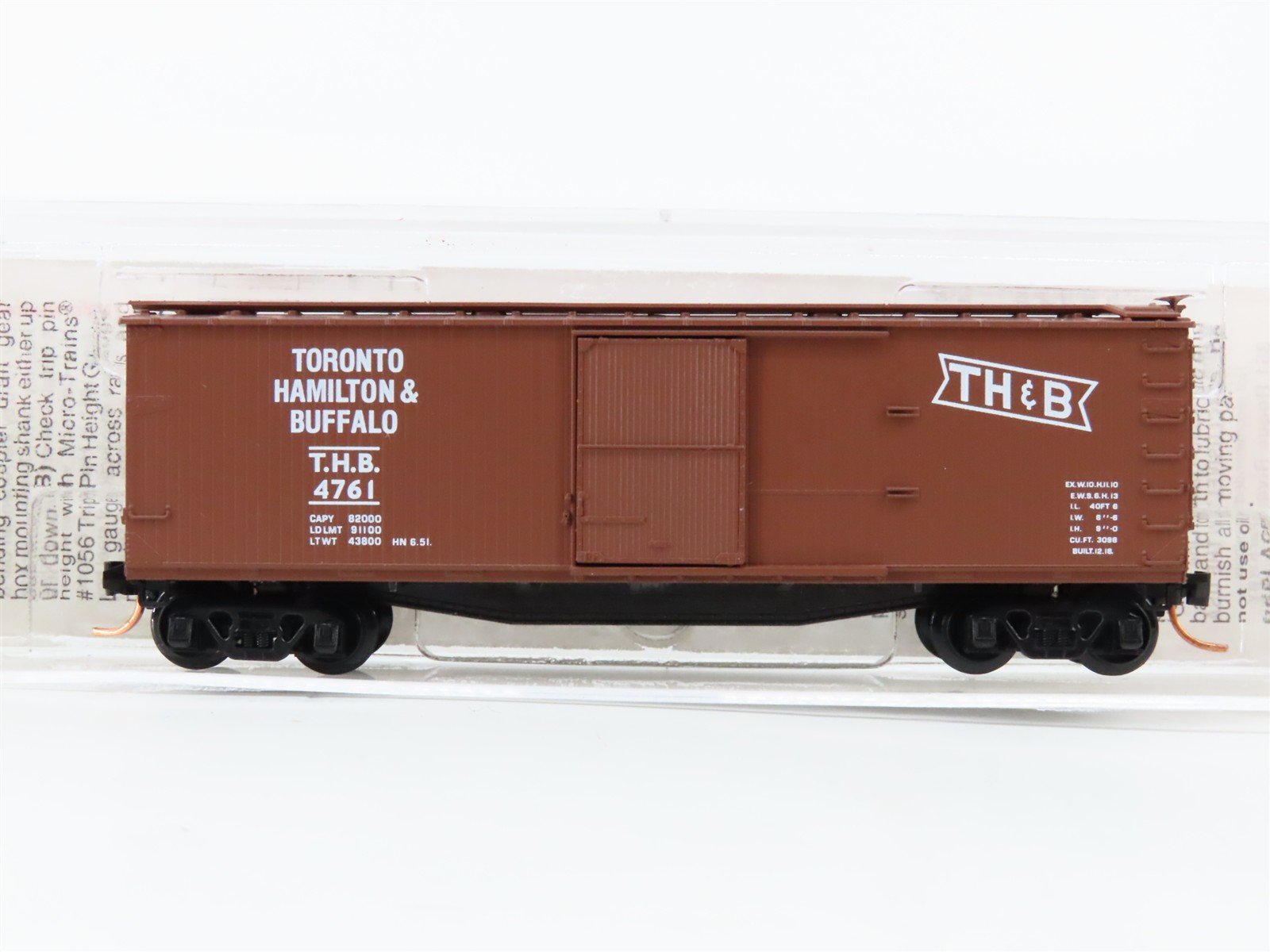 N Scale Micro-Trains 39220 TH&B Toronto, Hamilton & Buffalo 40' Box Car 4761 RTR