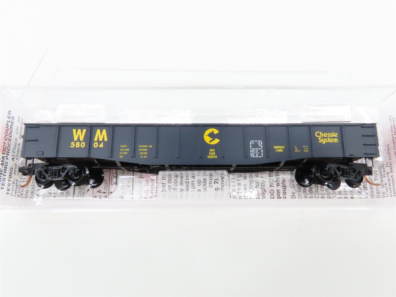 N Scale Micro-Trains 105070 WM Western Maryland 50' Gondola 58004 RTR