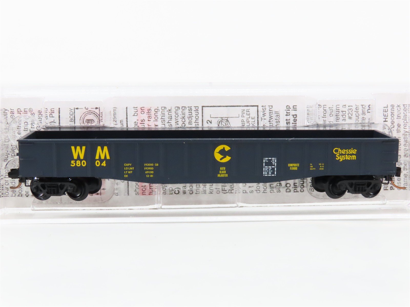 N Scale Micro-Trains 105070 WM Western Maryland 50' Gondola 58004 RTR