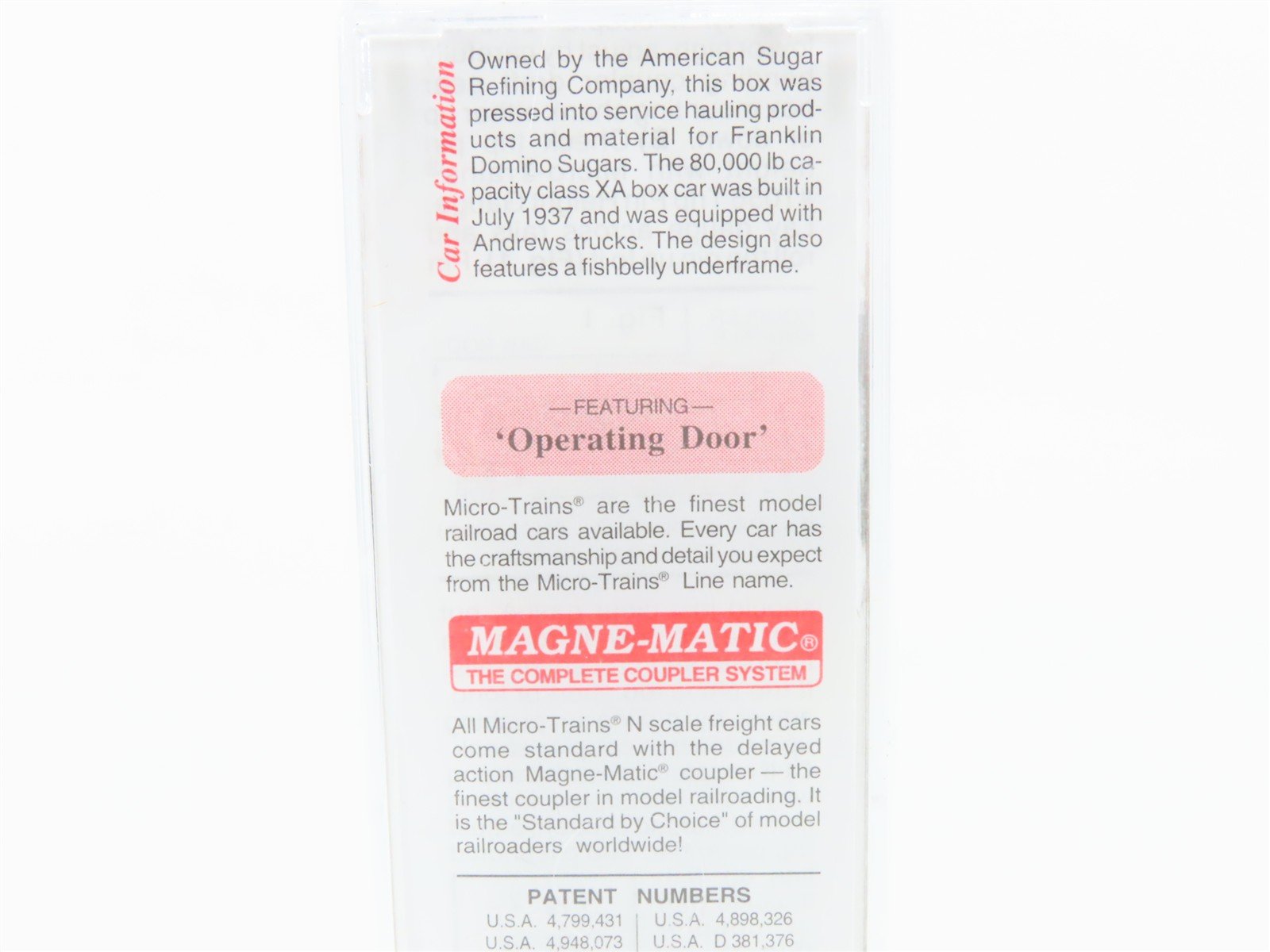 N Scale Micro-Trains 42020 ASRX American Sugar Refining Company 40' Box Car RTR