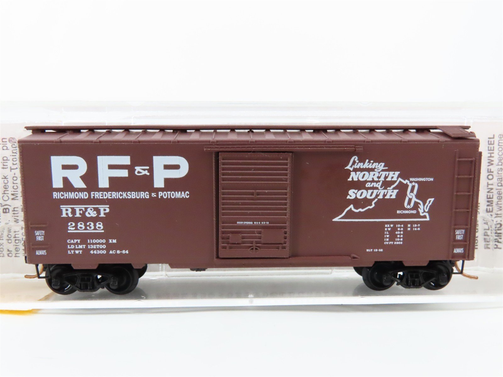 N Scale Micro-Trains 20516 Richmond, Fredericksburg & Potomac 40' Box Car RTR