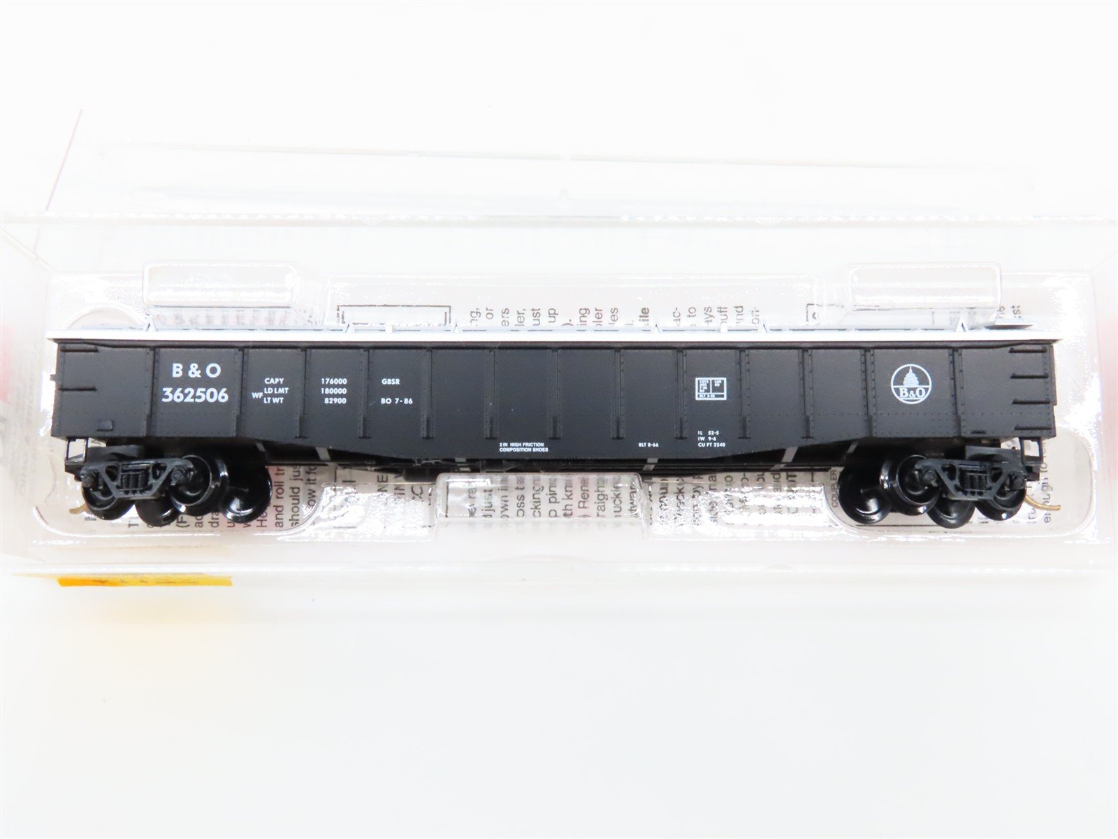 N Scale Micro-Trains 106040 B&O Baltimore & Ohio 50' Covered Gondola 362506 RTR