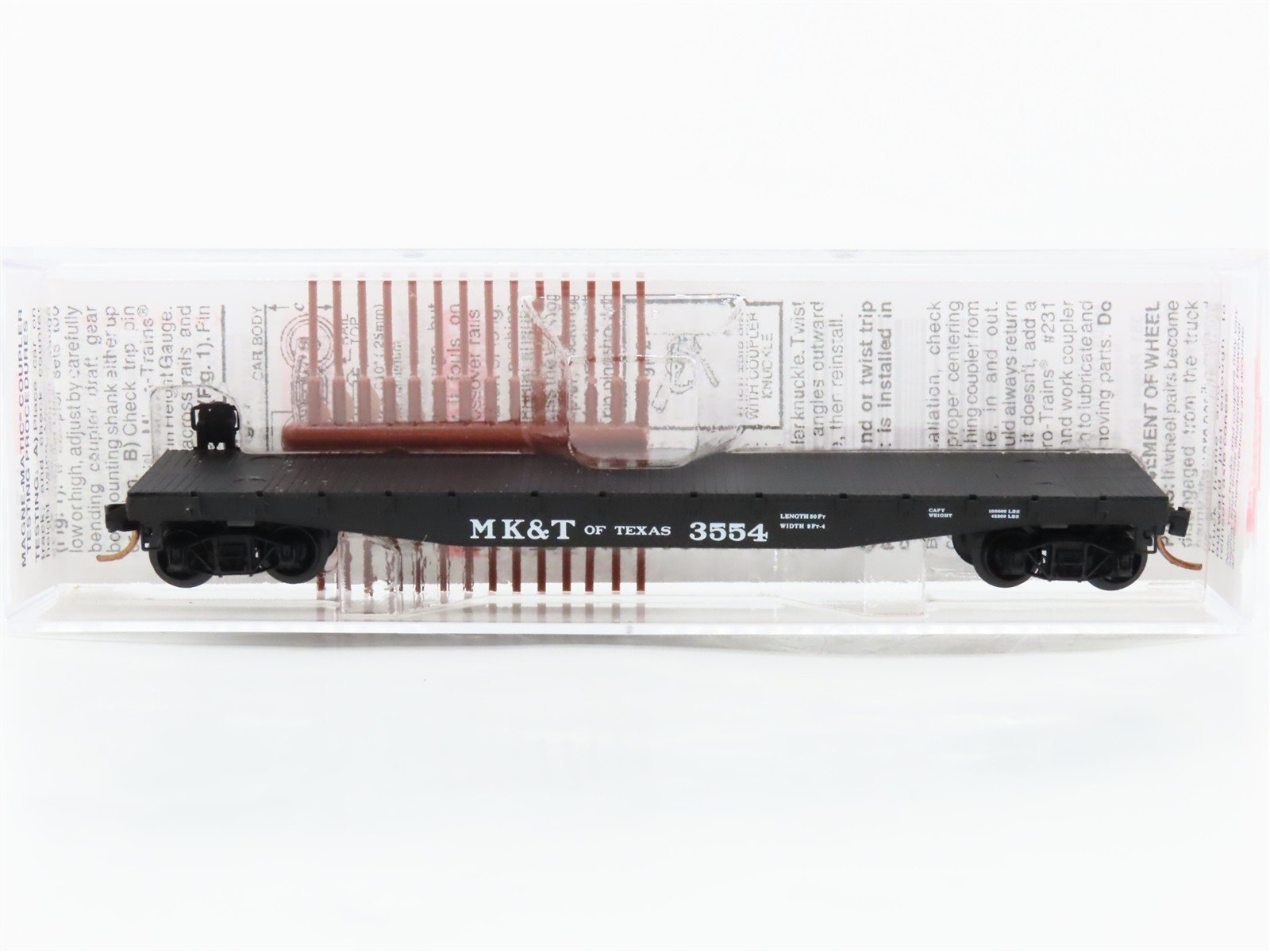 N Scale Micro-Trains 45240 MK&T Missouri-Kansas-Texas Railroad 50' Flat Car RTR