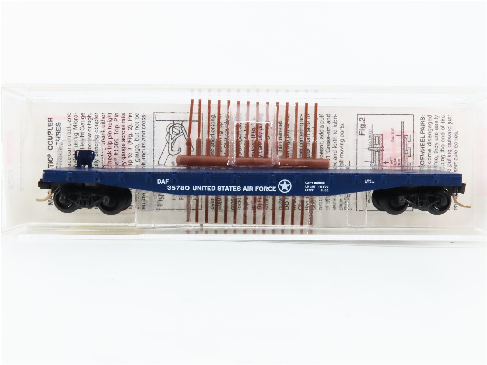 N Scale Micro-Trains 45190 DAF U.S. Air Force 50' Flat Car 35780 RTR