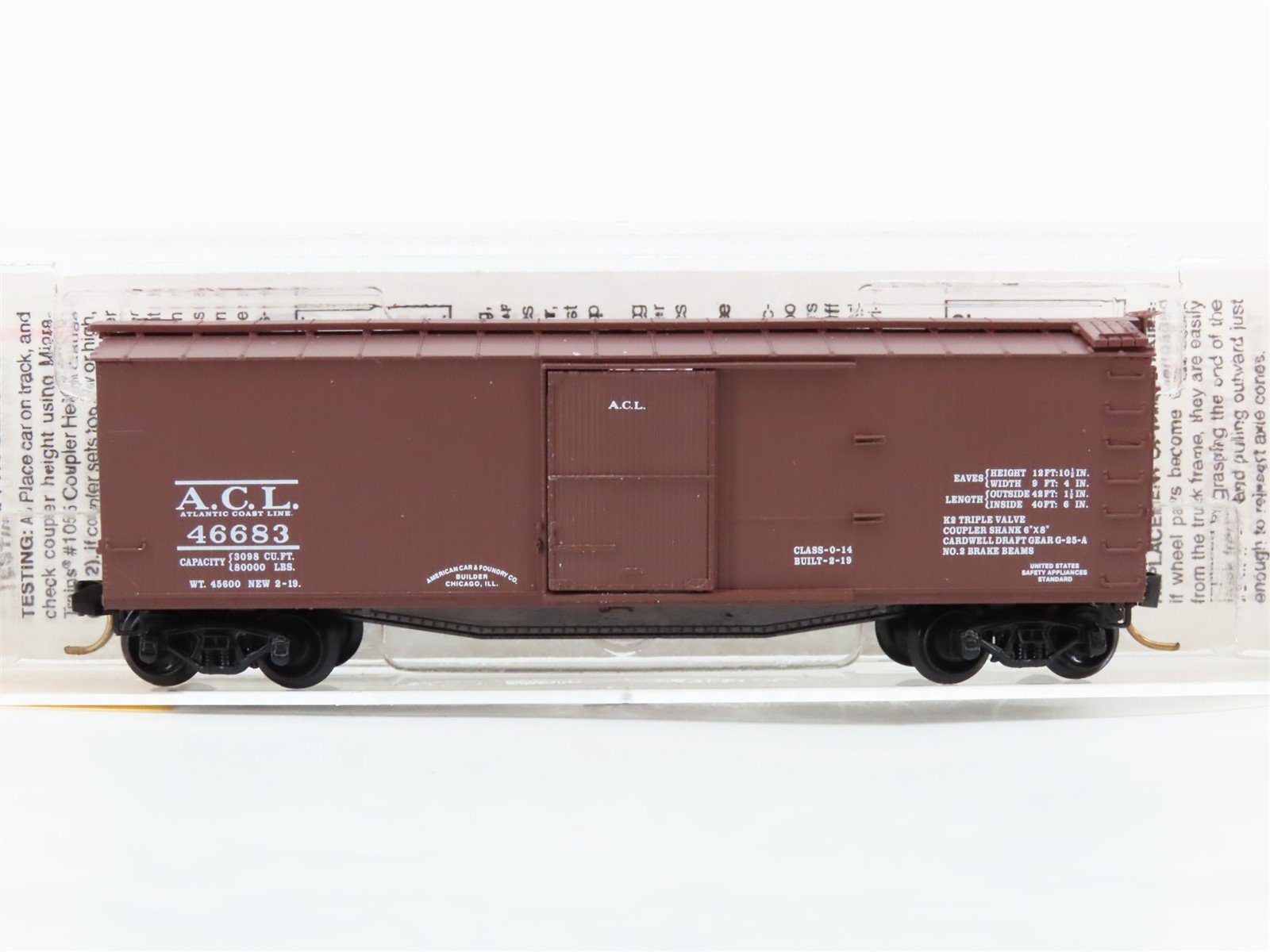 N Scale Micro-Trains 39080 ACL Atlantic Coast Line 40' Box Car 46683 RTR