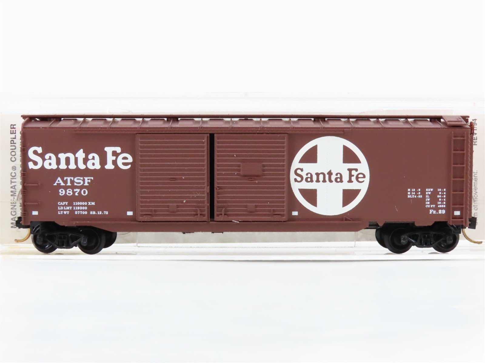 N Scale Micro-Trains 78060 ATSF Santa Fe 50' Auto Box Car 9870 RTR