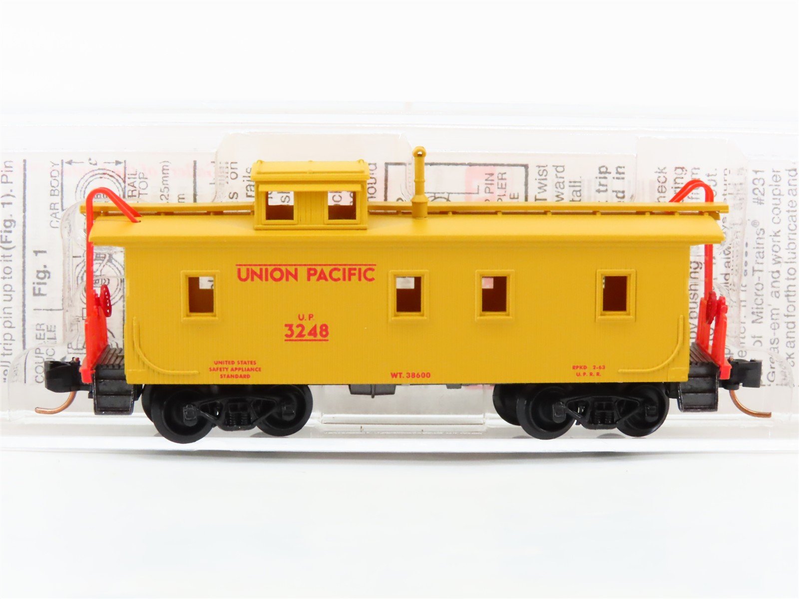 N Scale Micro-Trains 50100 UP Union Pacific 34' Wood Sheathed Caboose 3248 RTR