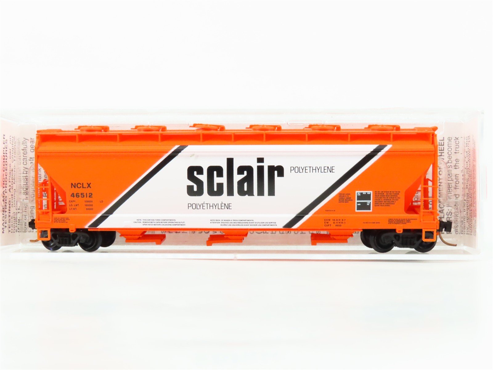 N Scale Micro-Trains 93040 NCLX Sclair 3-Bay Covered Hopper 46512 RTR