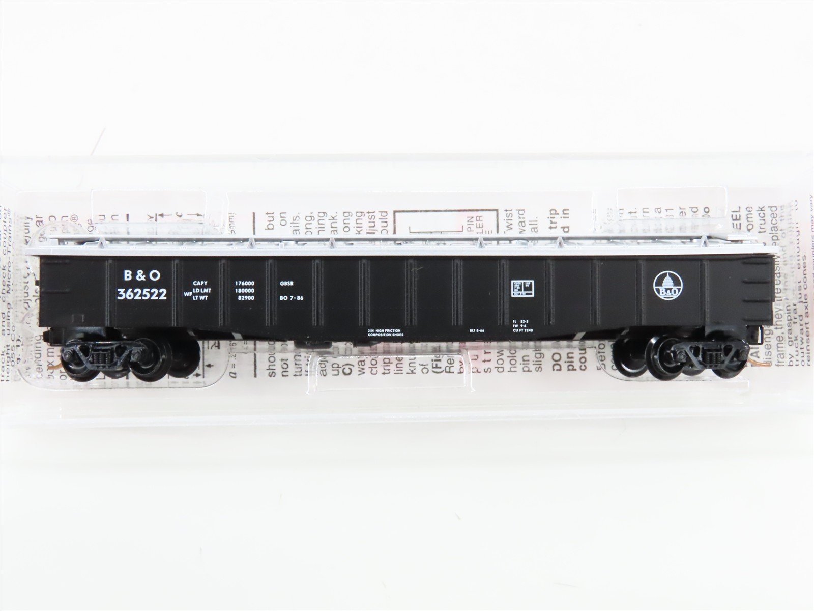 N Scale Micro-Trains 106040 B&O Baltimore & Ohio 50' Gondola 362522 RTR