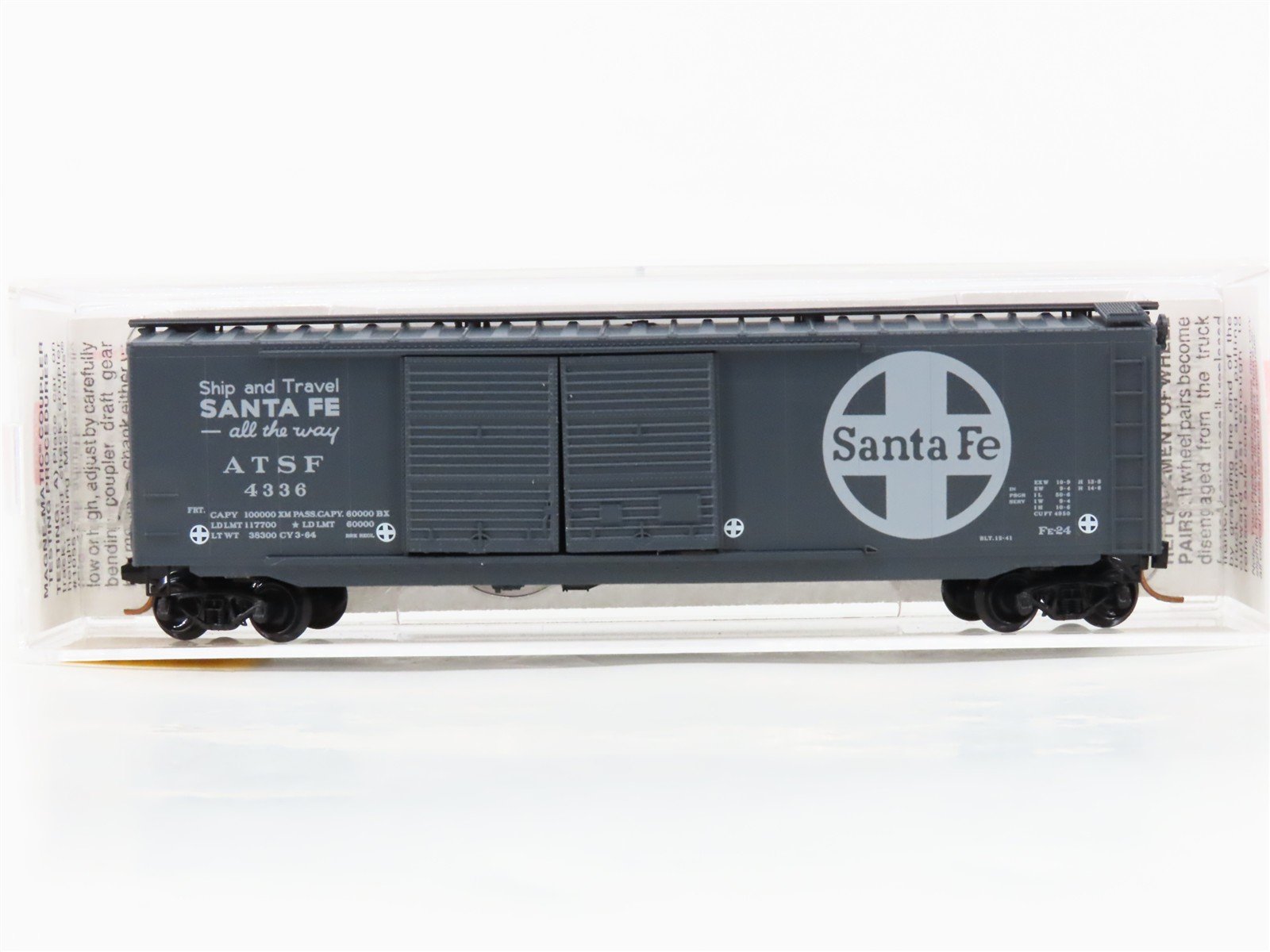 N Scale Micro-Trains 34250 ATSF Santa Fe 50' Box Car 4336 RTR