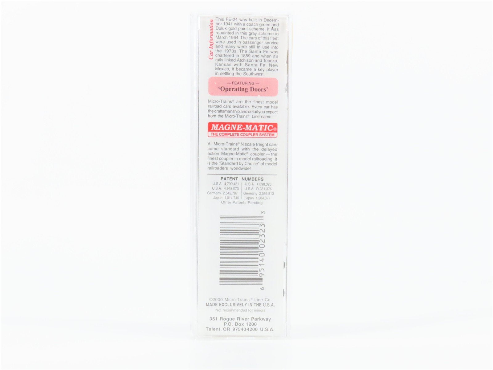 N Scale Micro-Trains 34250 ATSF Santa Fe 50' Box Car 4336 RTR