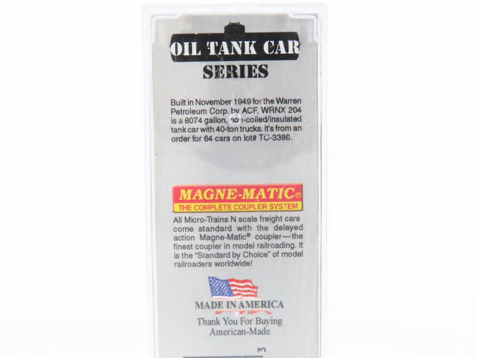 N Scale Micro-Trains 06500740 WRNX Warren Petroleum 39' Single Dome Tank Car RTR