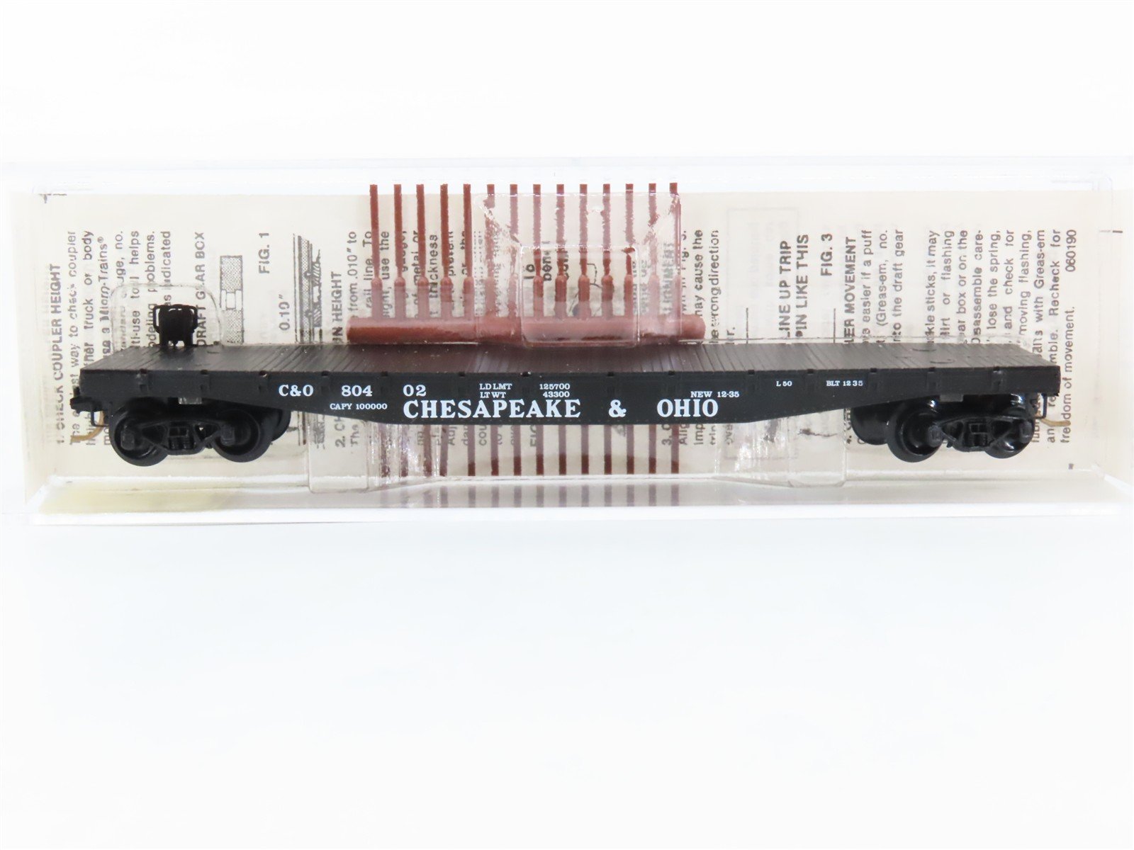 N Scale Micro-Trains 45100 C&O Chesapeake & Ohio 50' Flat Car 80402 RTR