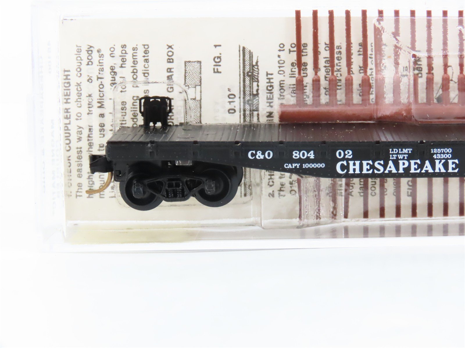 N Scale Micro-Trains 45100 C&O Chesapeake & Ohio 50' Flat Car 80402 RTR