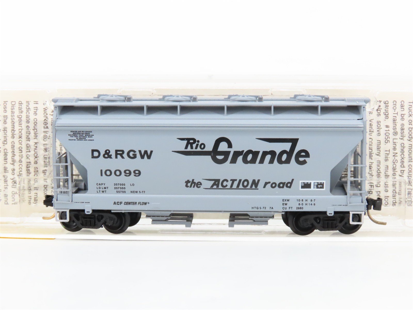 N Scale Micro-Trains 92020 D&RGW Rio Grande 2-Bay Covered Hopper 10099 RTR