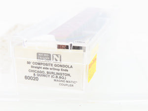 N Scale Micro-Trains MTL 60020 CB&Q Burlington Route 50' Gondola 195451 RTR