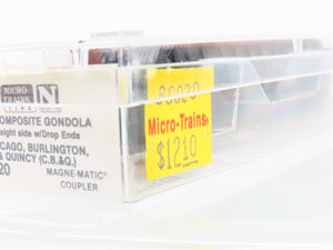 N Scale Micro-Trains MTL 60020 CB&Q Burlington Route 50' Gondola 195451 RTR