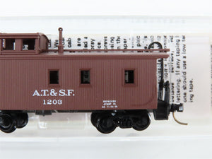 N Scale Micro-Trains 51100 ATSF Santa Fe 34' Wood-Sheathed Caboose 1203 RTR