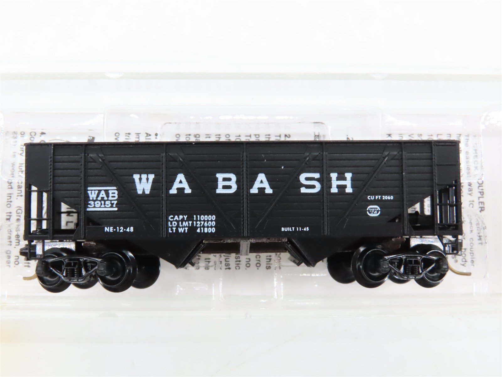 N Scale Micro-Trains 57060 WAB Wabash 33' 2-Bay Hopper 39157 RTR