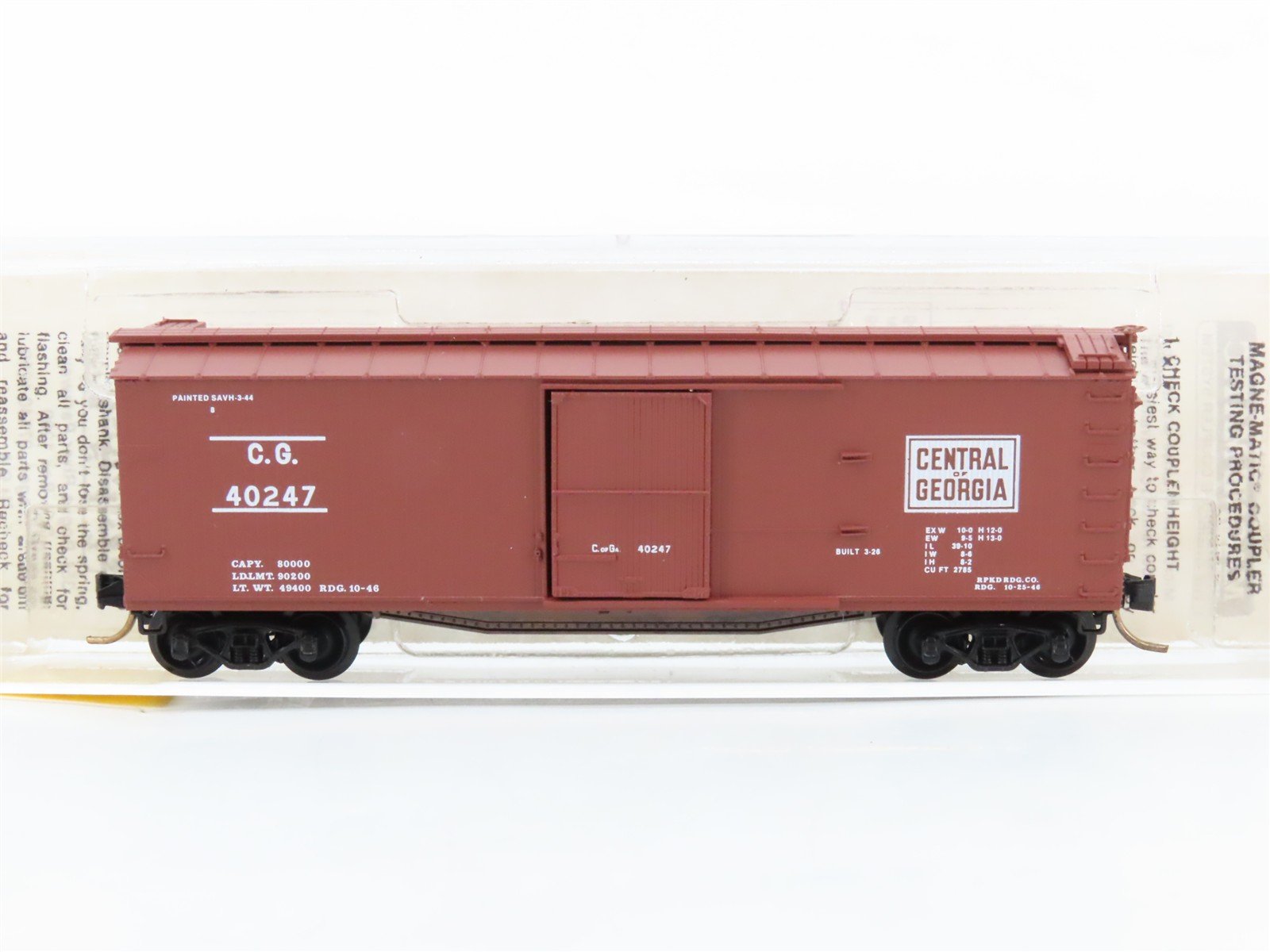 N Scale Micro-Trains 39150 CG Central of Georgia 40' Box Car 40247 RTR