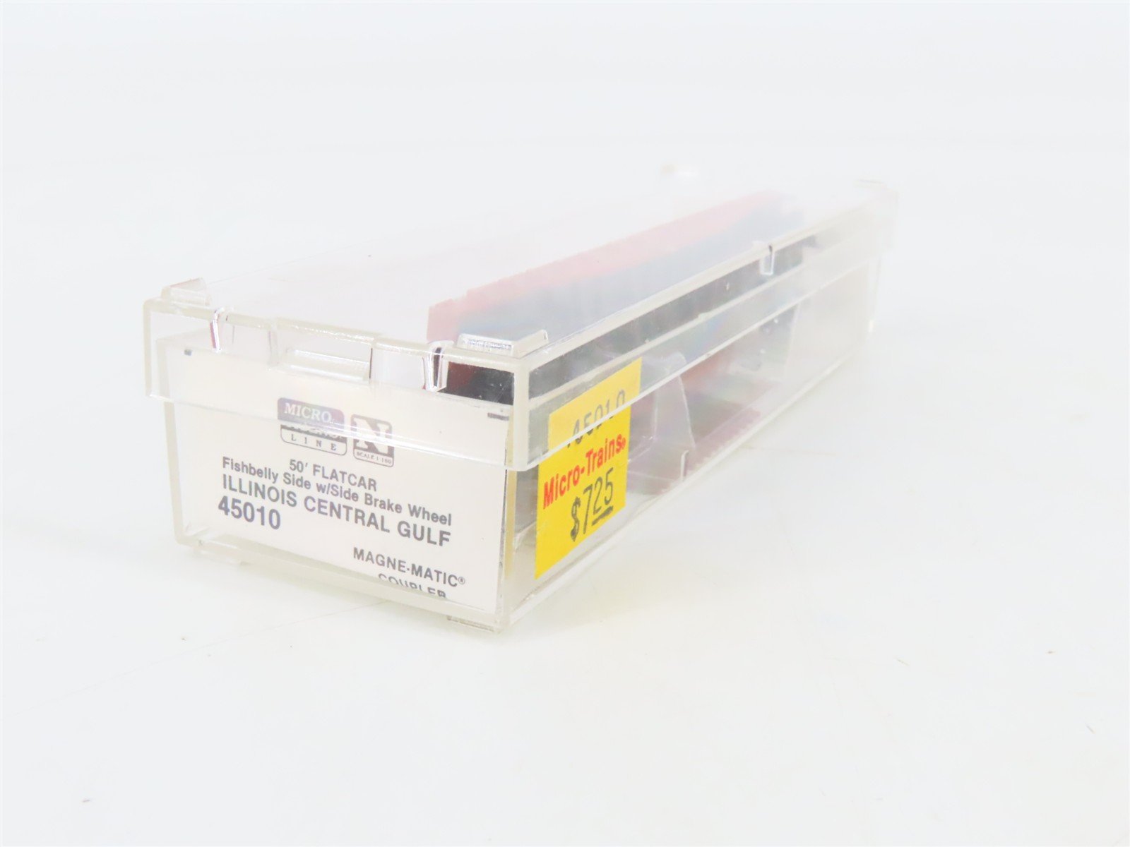 N Scale Micro-Trains 45010 ICG Illinois Central Gulf 50' Flat Car 60615 RTR