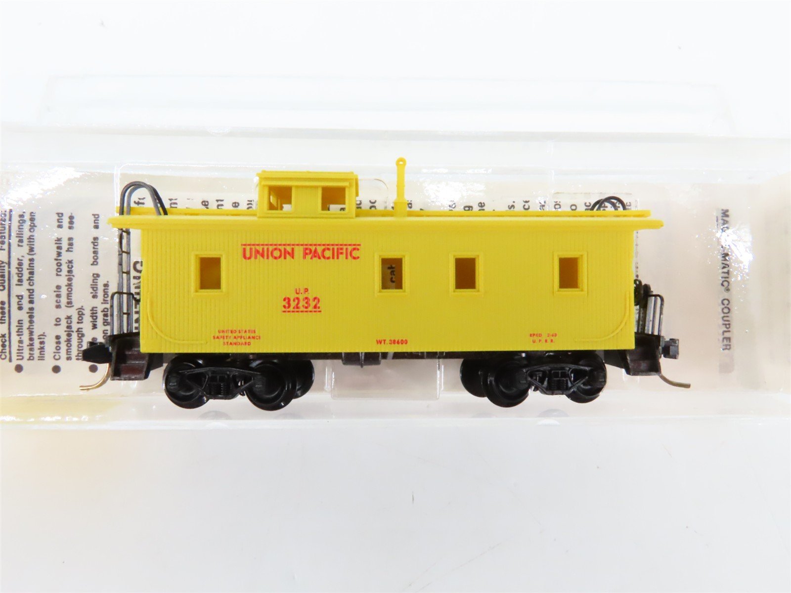 N Scale Micro-Trains 50100 UP Union Pacific 34' Wood-Sheathed Caboose 3232 RTR