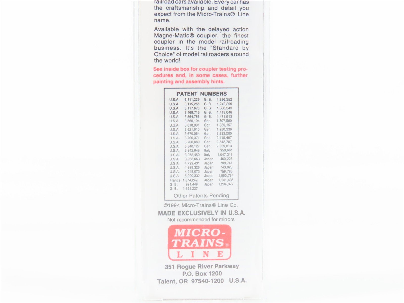 N Scale Micro-Trains 20146 RUT Rutland 40' Box Car 103 RTR