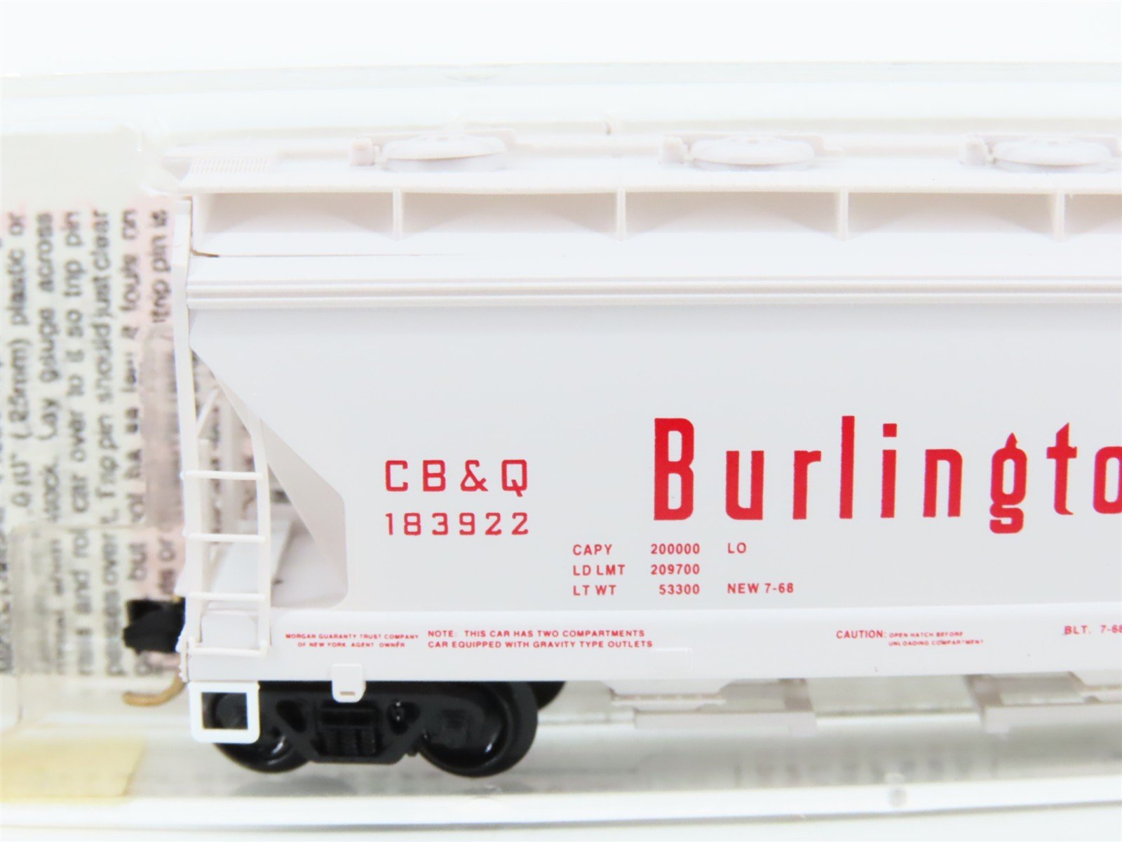N Scale Micro-Trains 92070 Chicago, Burlington & Quincy 2-Bay Covered Hopper RTR
