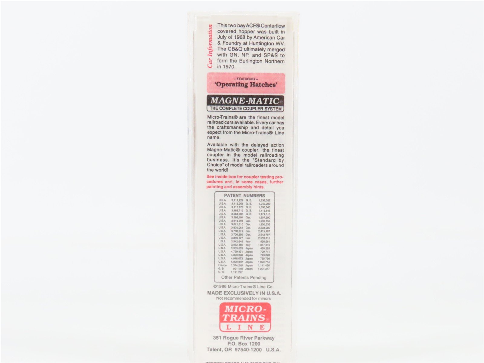 N Scale Micro-Trains 92070 Chicago, Burlington & Quincy 2-Bay Covered Hopper RTR