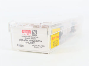 N Scale Micro-Trains 92070 Chicago, Burlington & Quincy 2-Bay Covered Hopper RTR