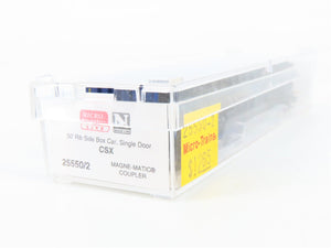 N Scale Micro-Trains 25550/2 CSX 50' 50' Rib Side Box Car, Single Door RTR