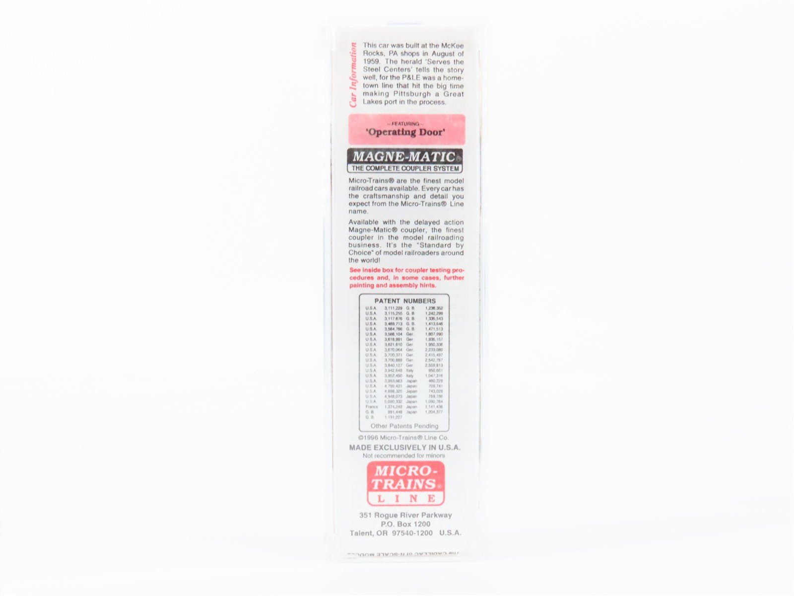 N Scale Micro-Trains 20410 P&LE Pittsburgh & Lake Erie 40' Box Car 20375 RTR