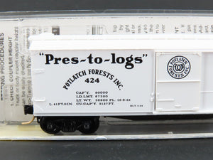 N Scale Micro-Trains 42060 PFI Potlatch Forests Inc. 40' Box Car 424 RTR