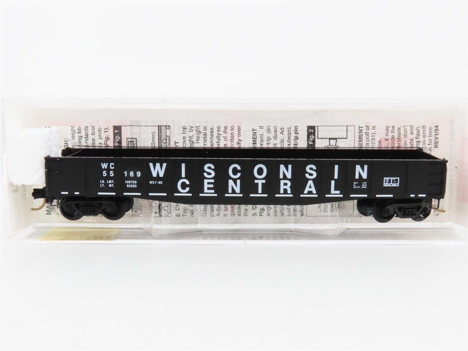 N Scale Micro-Trains 46330 Wisconsin Central 50' Gondola with Fishbelly Side RTR