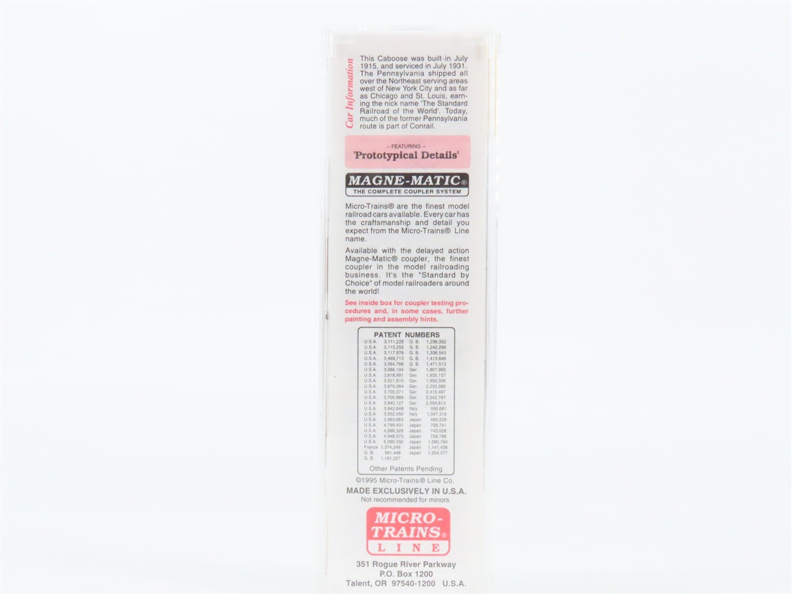 N Scale Micro-Trains 51160 PRR Pennsylvania 34' Wood Sheathed Caboose 981618 RTR