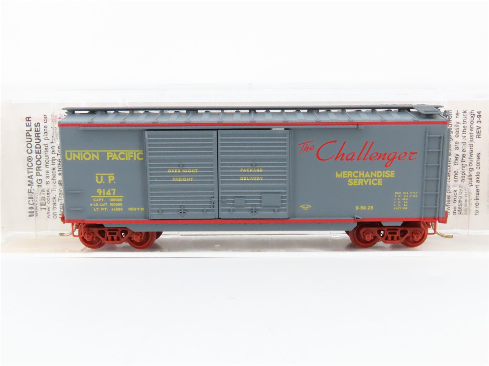 N Scale Micro-Trains 23230 UP Union Pacific 40' Box Car 9147 RTR