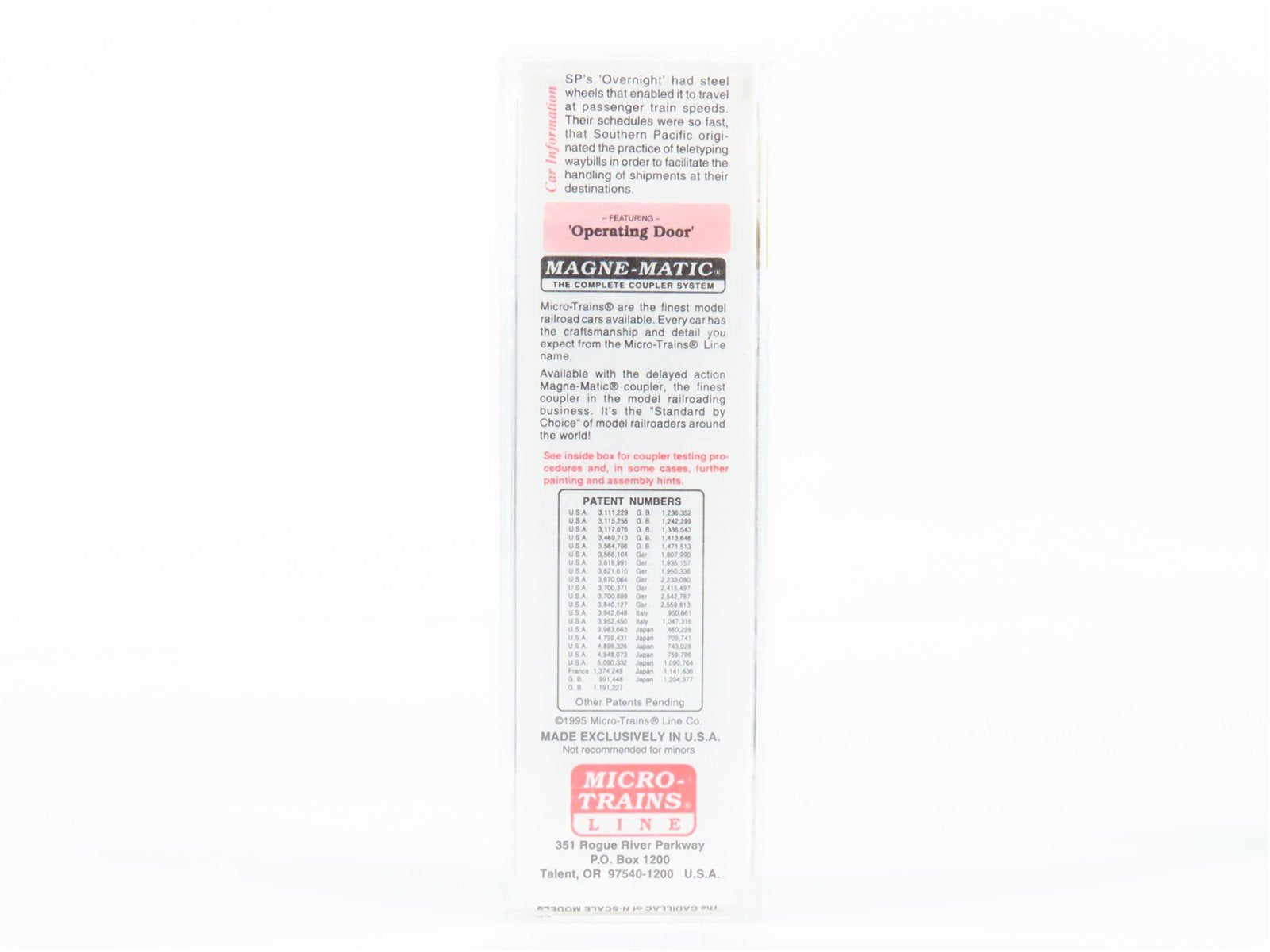 N Scale Micro-Trains 20090 SP Southern Pacific 40' Box Car 97940 RTR