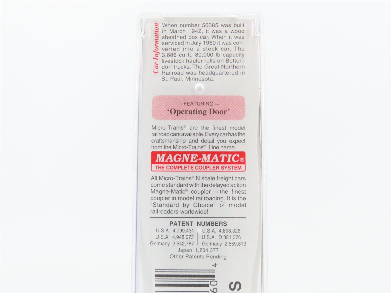N Scale Micro-Trains 35170 GN Great Northern 40' Stock/Cattle Car 56385 RTR