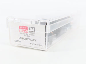 N Scale Micro-Trains 56330 LV Lehigh Valley 33' Twin Bay Hopper 27432 RTR